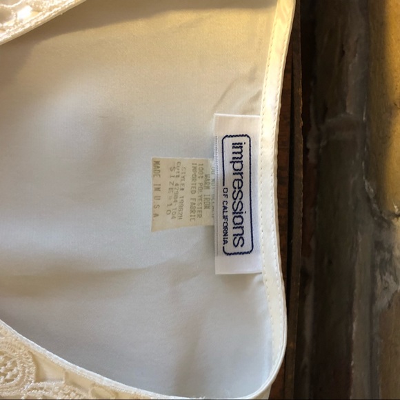 Vintage 80s cream satin blouse size 10 - Picture 5 of 6